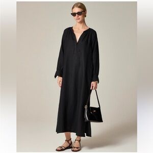 J Crew Dress MP Cabana Linen Black
